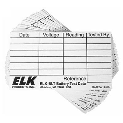 Elk Battery Test Data Labels (100 Pack) 1 Elk Battery Test Data Labels (100 Pack)